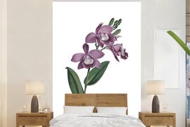 Nr1Wallpaper Behang - Fotobehang - Bloem paarse orchidee - Breedte 225 cm x hoogte 350 cm