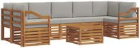 vidaXL - Bank loungeset - Acacia hout - Naturel en lichtgrijs