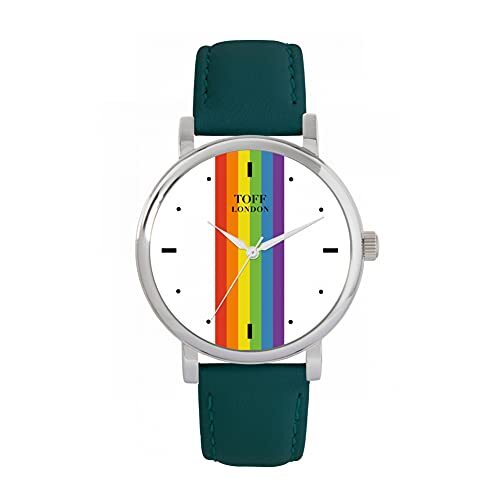 Toff London Pride Lineaire witte wapenstokken Horloge