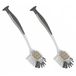 Brosse vaisselle avec ventouse - 2x pièces - 25 cm - gris - vaisselle - Accessoires de cuisine ménagers