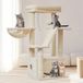 Poteau griffoir - Arbre à chat - 98 cm - Sisal - Peluche - Beige - Avec panier suspendu et grot