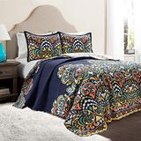 Lush Decor Weelderige Decor Quilt Set, Full/Queen, Navy