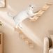 Merkloos Kattentrap Kattentrap Muur Kattenklimtrap - Set van 2 - 4 Treden - Natuurlijk Sisal - Hout