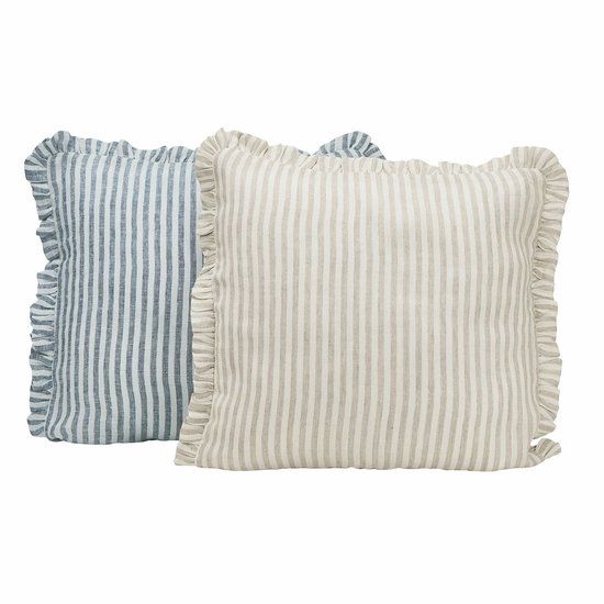 LOBERON Kussenhoes set van 2 Brenda blauw/wit