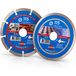 Lot de 2 disques diamantés pour carrelage / maçonnerie - Disques pour découpe de céramique et béton - Jante continue et segmentée