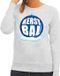 Bellatio Decorations Shoppartners Bv Foute kersttrui kerstbal blauw op grijze sweater voor dames - kersttruien S