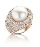 Orphelia Ring Rood verguld Parel Zirconium Zilver 925 R-13447/56