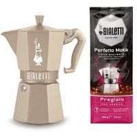 Bialetti Moka Exclusive Inductie Zand Koffiezetapparaat + 250g Pregiato Koffie