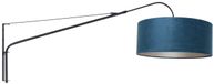 Steinhauer Zwarte wandlamp Elegant Classy 8244ZW met blauw velours kap