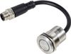 Tru Components TC-12835304 TC-PS223P10YSSR12T M12 Male Connector Piëzotoets 24 V 0.2 A 1x Uit/(aan) Moment Rood (Ø) 28.5 mm
