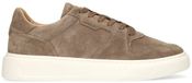 Manfield - Heren - Taupe suède sneakers - Maat 41