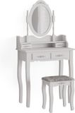 Vicco Meghan Kaptafel set met kruk – 75 cm Wit