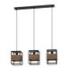 EGLO EVESHAM hangende plafondverlichting E27 Zwart/Bruin Staal/Hout