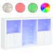 vidaXL Dressoir avec éclairage LED 181,5x37x100 cm blanc