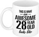 Bellatio Decorations Shoppartners Bv This is what an awesome 28 year old looks like - cadeau koffiemok - beker - 300 ml - verjaardag 28 jaar - kado mok / beker