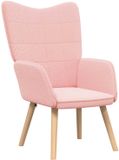 vidaXL Fauteuil Roze Sherpa Stof 62 x 67 x 95,5 cm