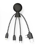Xoopar - Mr Bio Multi USB-kabel 4-in-1 Octopus-design zwart