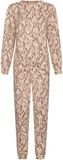 Pastunette - Mirage - Pyjama - Fleece - Bruin/Beige - Dierenprint - Lange mouw - Maat 46