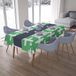 Bonamaison Tafelkleed, Anti-Mold, Sneldrogend, Waterdicht, 100% Polyester Tafellaken, Petroleum Groen, Wit, 140 x 200 Cm