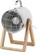 BRUBAKER Lampe de table avec spot – design industriel – jusqu'à 42 cm de haut – pied en bois – tête de lampe en métal, blanc
