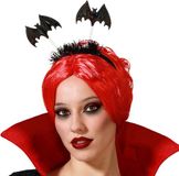 Atosa Halloween/horror verkleed diadeem/tiara - met vleermuizen - kunststof - voor dames/meisjes