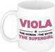 Bellatio Decorations Naam cadeau Viola - The woman, The myth the supergirl koffie mok / beker 300 ml - Oudroze Keramiek