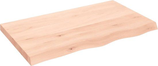 vidaXL Wandschap - 100x60x(2-6) cm - onbehandeld - massief eikenhout