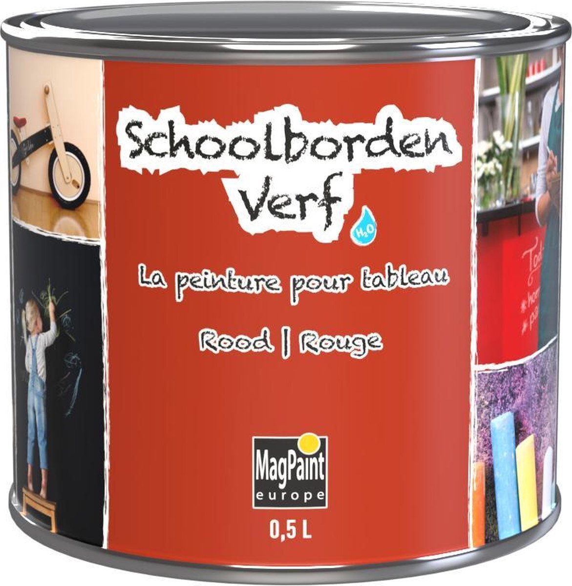 Magpaint Schoolbordenverf Rood - 500ML - Hoge kwaliteit