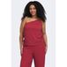 ONLY CARMAKOMA Plus Size Rood Top met 3D Applicatie