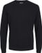 JACK & JONES Basic knit crew neck slim fit - heren pullover katoen met O-hals - zwart