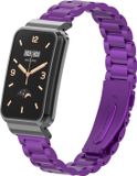 By Qubix Qubix Metalen schakelband met case - Paars - Geschikt voor Xiaomi Smart Band 7 Pro / Mi Band 7 Pro bandje