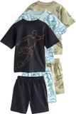 Next - Jongens - Set van 3 pyjama's met short - Zwart