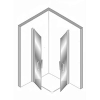 Plieger Panorama draaideur 80cm + draaideur 80cm met vloerprofiel chroom