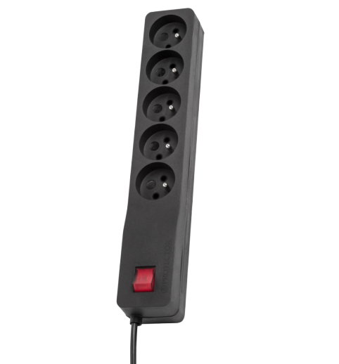 LESTAR 1966008404 Stekkerdoos - Zwart - 1m - 460 Watt