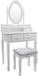 Viking Choice Table de toilette - avec miroir et tabouret - 75x40x147 cm - blanc