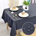 DWCN Nappe grise, antitache, linge de table lavable, nappe imperméable pour salle à manger, jardin, fête, mariage ou ménage, 140x200cm