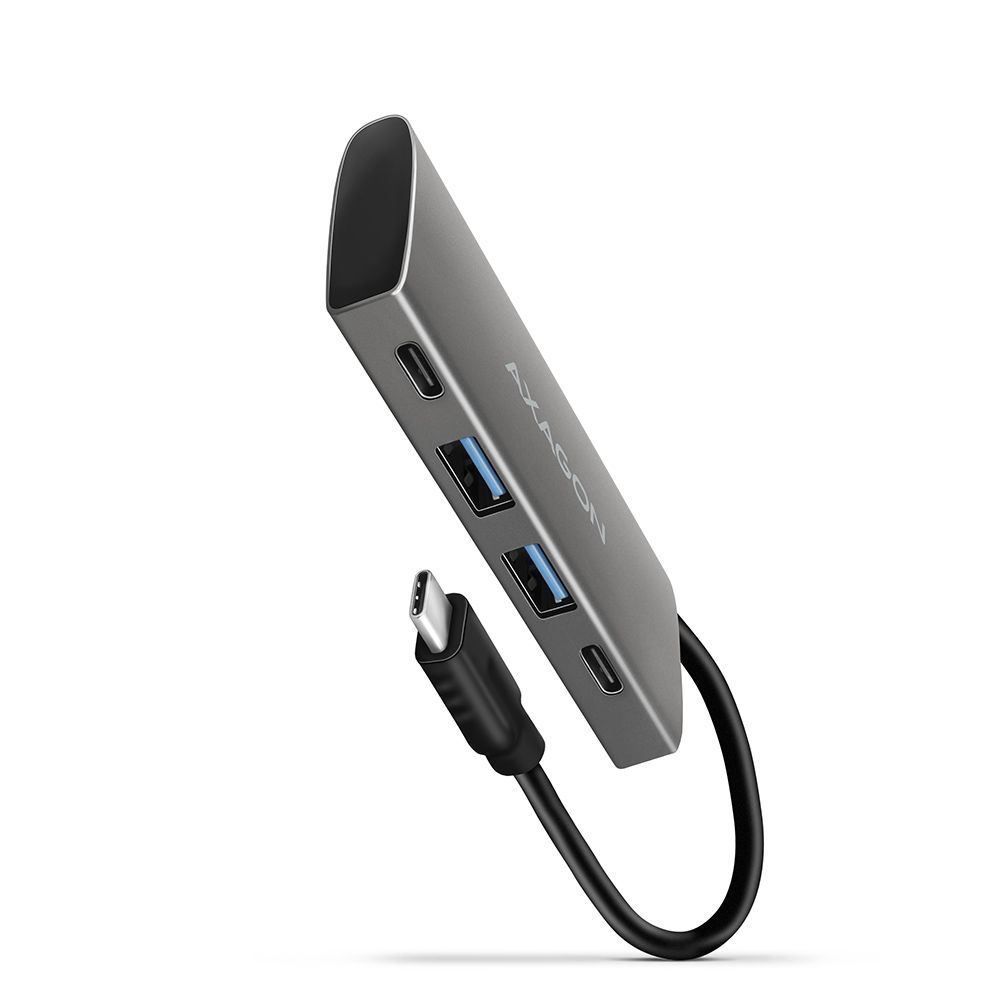 AXAGON HMC-4G2 - Interface hub - 4 poorten - USB-C - Metaal