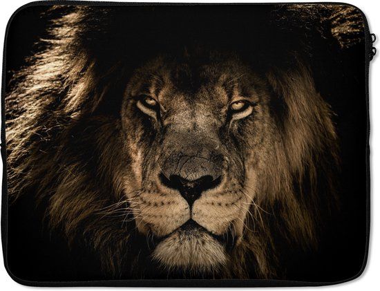 SleevesAndCases Laptophoes 17 inch - Leeuw - Zwart - Sleeve - 42,5x30 cm