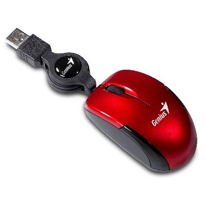 Genius Micro Traveler Ruby - Rood - 1200 DPI - 49 gram