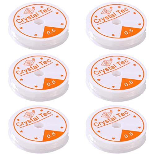 RIVIEVAL 0,5 mm duidelijk elastisch koord, nylondraad duidelijk elastisch visdraad transparant naaigaren voor het maken van sieraden, ketting armband kralendraad (18m-1 spoel)