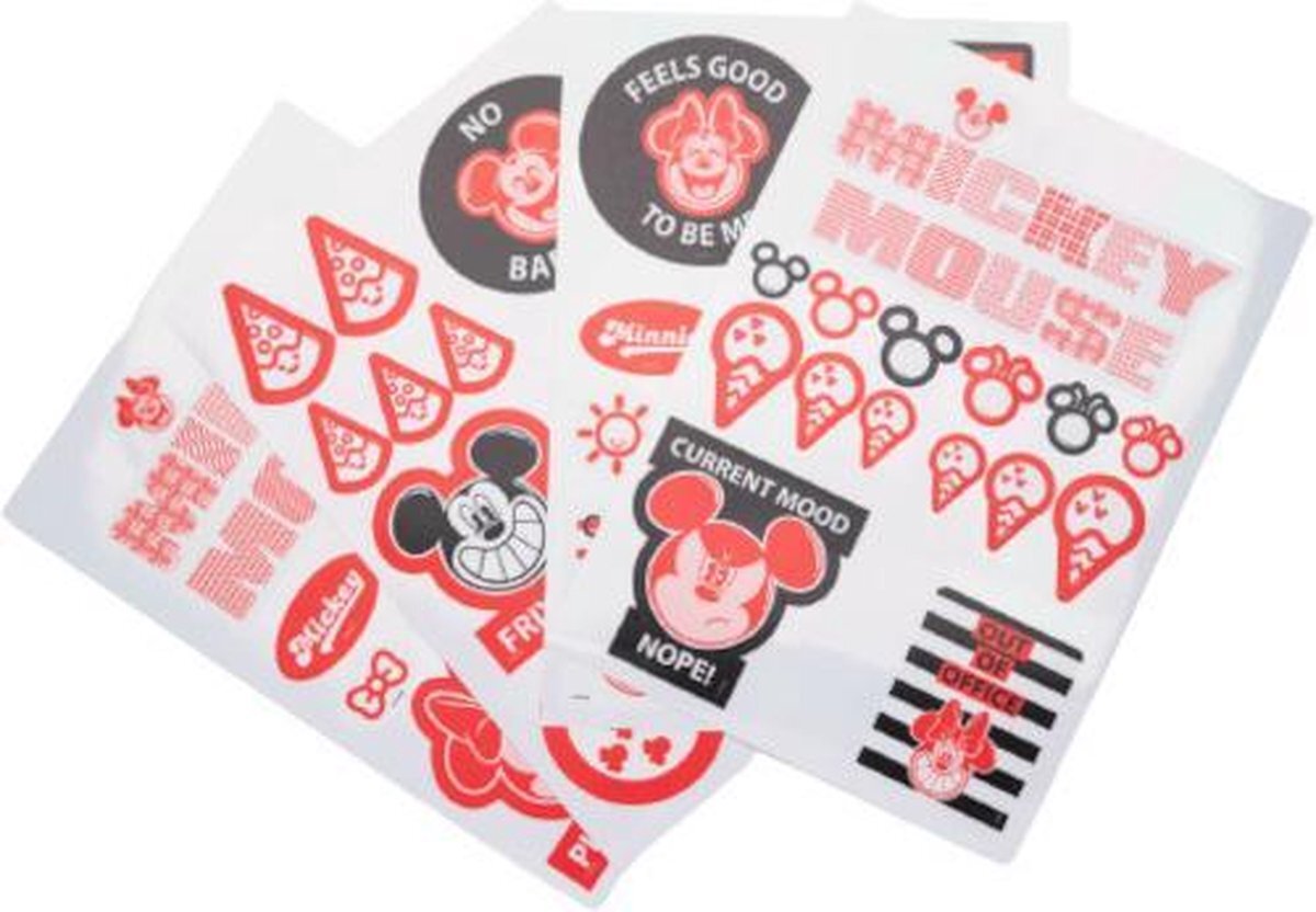 Grupo Erik stickers Mickey & Minnie vinyl rood/zwart 50 stuks