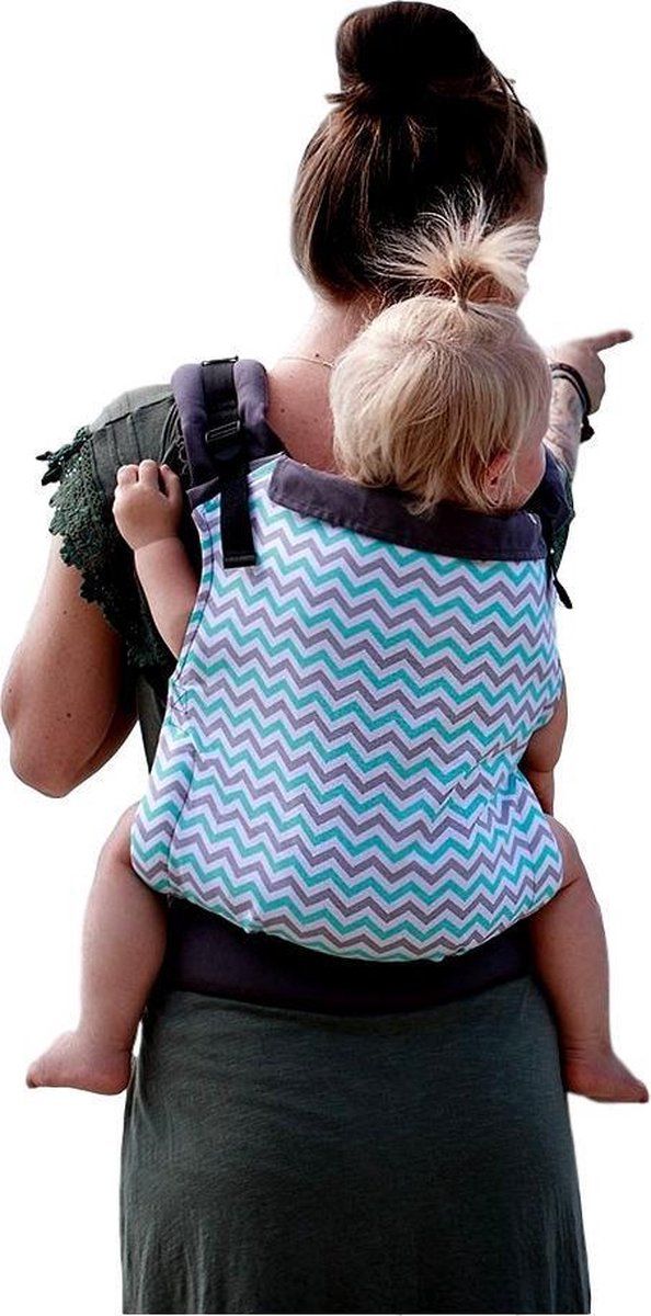 Kinder Hop Draagzak Basic Zig Zag turquoise