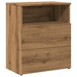 VidaXL Nachtkastje 50x32x60 cm bewerkt hout artisanaal eikenkleurig
