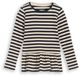 Tom Tailor - Shirt met lange mouwen met ribstructuur en volant - Maat 92/98 - dark blue off white stripe