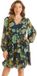 Guess Dames jurk Cassandre Wikkeljurk Kort Lange mouw V-hals Polyester Chiffon Kleurrijk Paisley A-lijn Lente/Zomer
