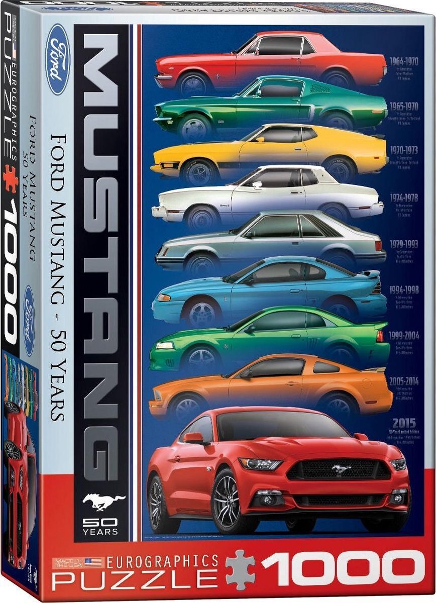 Eurographics legpuzzel - 50 jaar Ford Mustang - 1000 stukjes