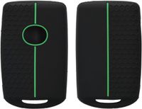 kwmobile autosleutel hoesje geschikt voor Mazda 3-Knoppen CX30 CX50 CX60 CX90 MX-30 hoes - Siliconen autosleutel behuizing - Auto sleutel case met honingraat - Sleuteletui in zwart / groen