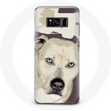 Maniacase Hoesje voor Samsung Galaxy S8 Pitbull Hond Wit