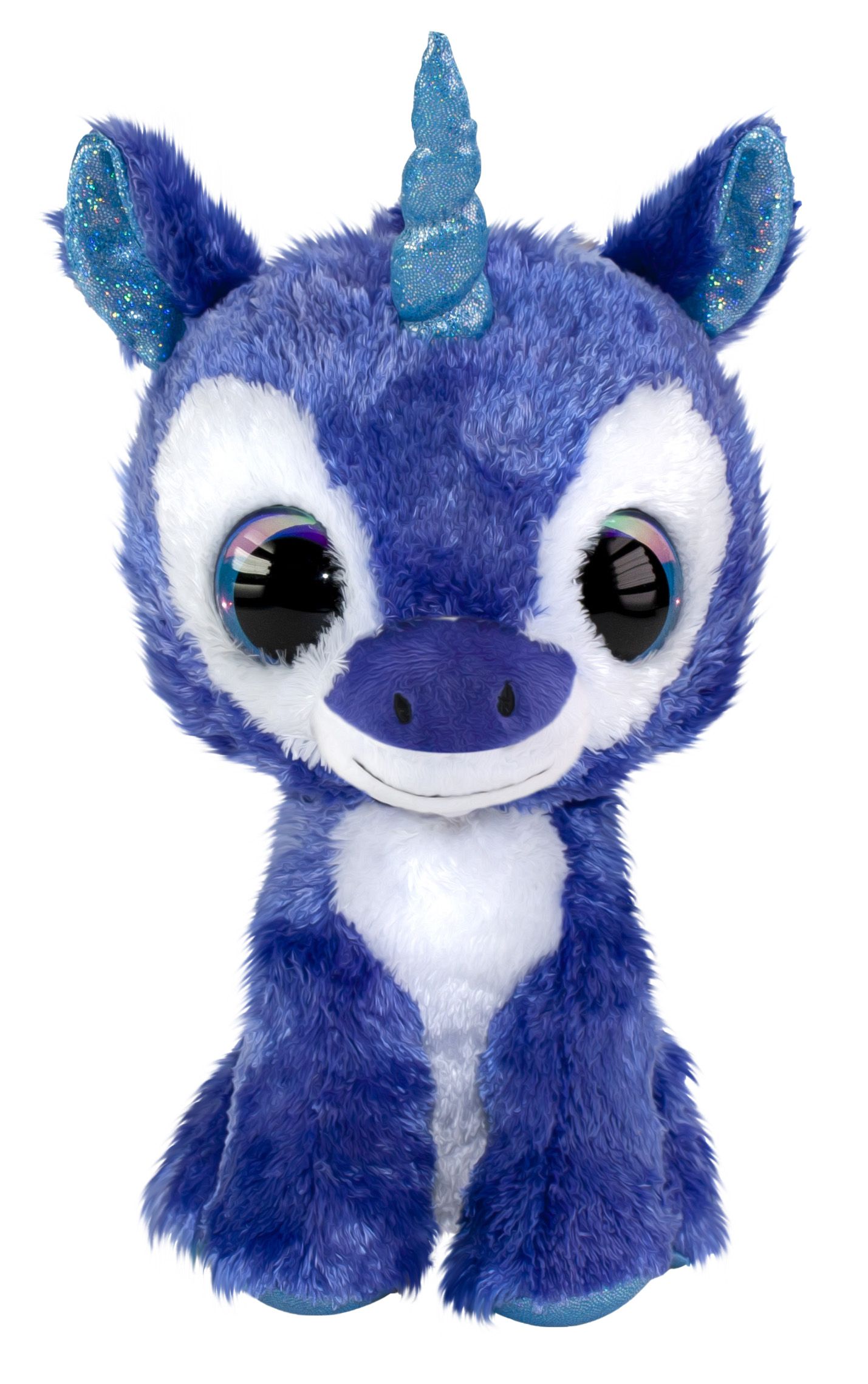 Lumo Stars Velvet Unicorn Plush Toy - 15cm - Blue/White
