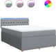 vidaXL Boxspring met matras stof gris 160x200 cm